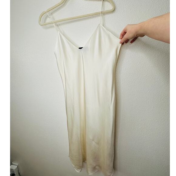 Nili Lotan Cream V-Neck Spaghetti Strap 100% Silk Slip Dress XL - Picture 5 of 16